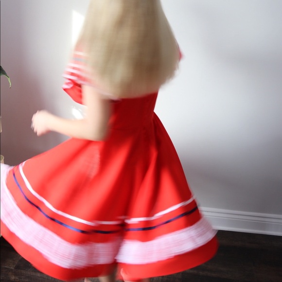 Vintage Red Square Dancing Dress - Picture 5 of 7